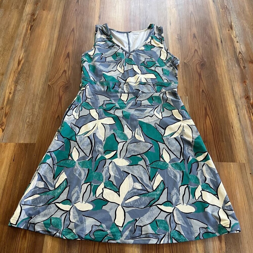 Jockey Small Out &‎ About Floral Dress Travel Activewear Sleeveless Zip Pockets